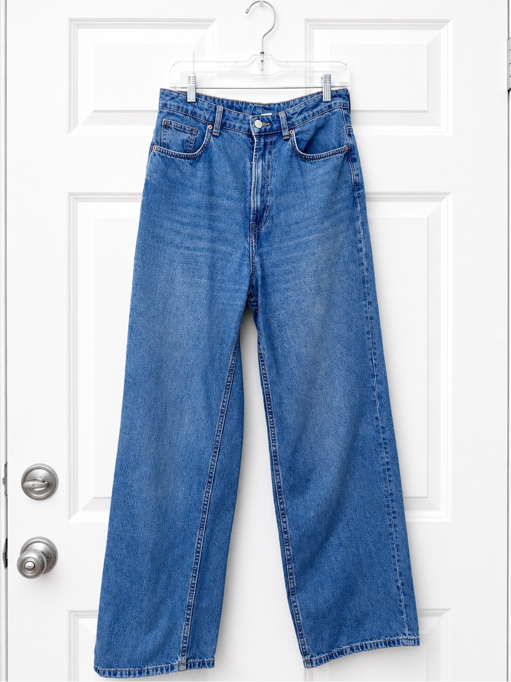 H&M Divided Wide Leg Jeans Size 8 High Rise Blue Denim 30x30